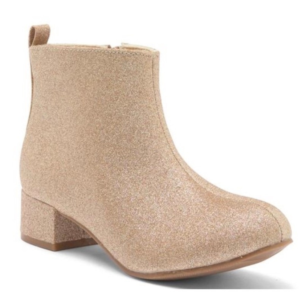 Nordstrom Rack Glitter Girl Boots Size 5 Gold Block Heel NEW